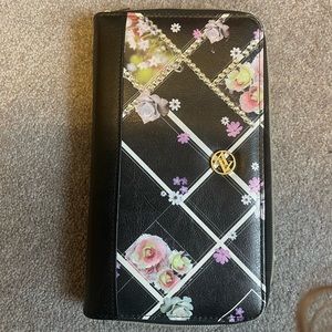 Bling and flowers long wallet